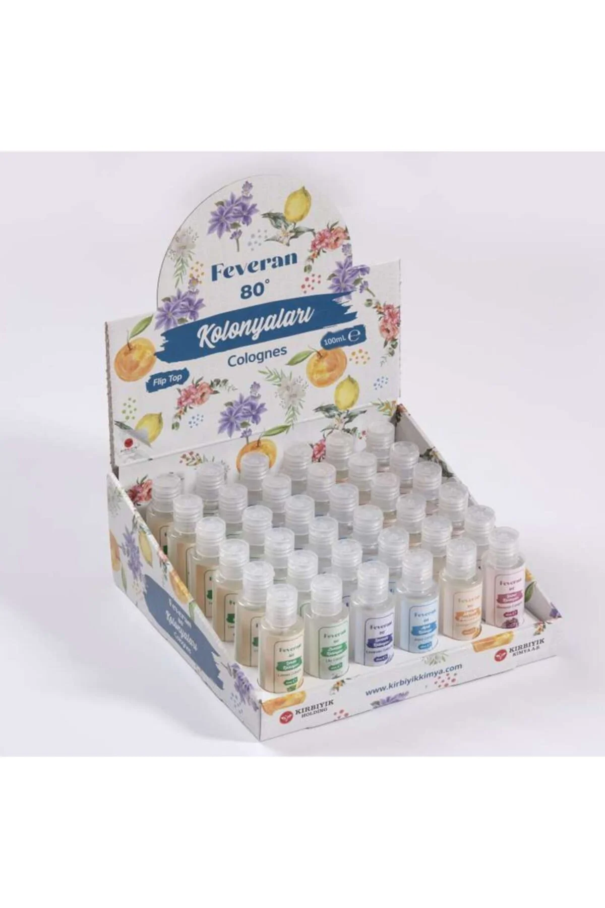 Kolonya 80 Derece Limon 50 Ml. Fliptop Standlı - 36 Adet