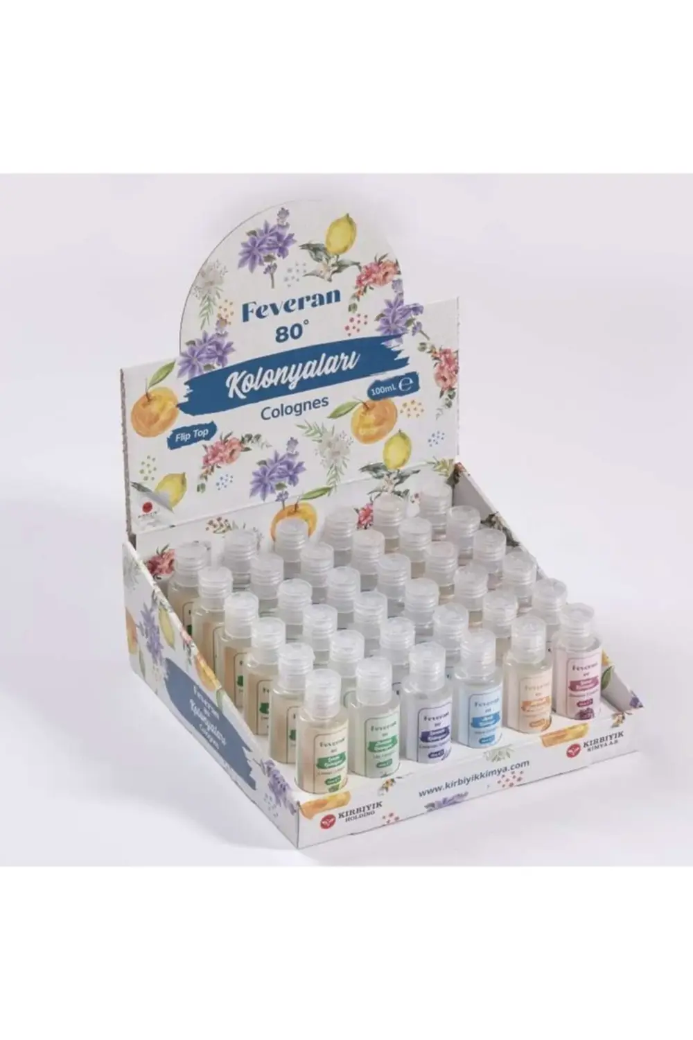 Kolonya 80 Derece Limon 50 Ml. Fliptop Standlı - 36 Adet