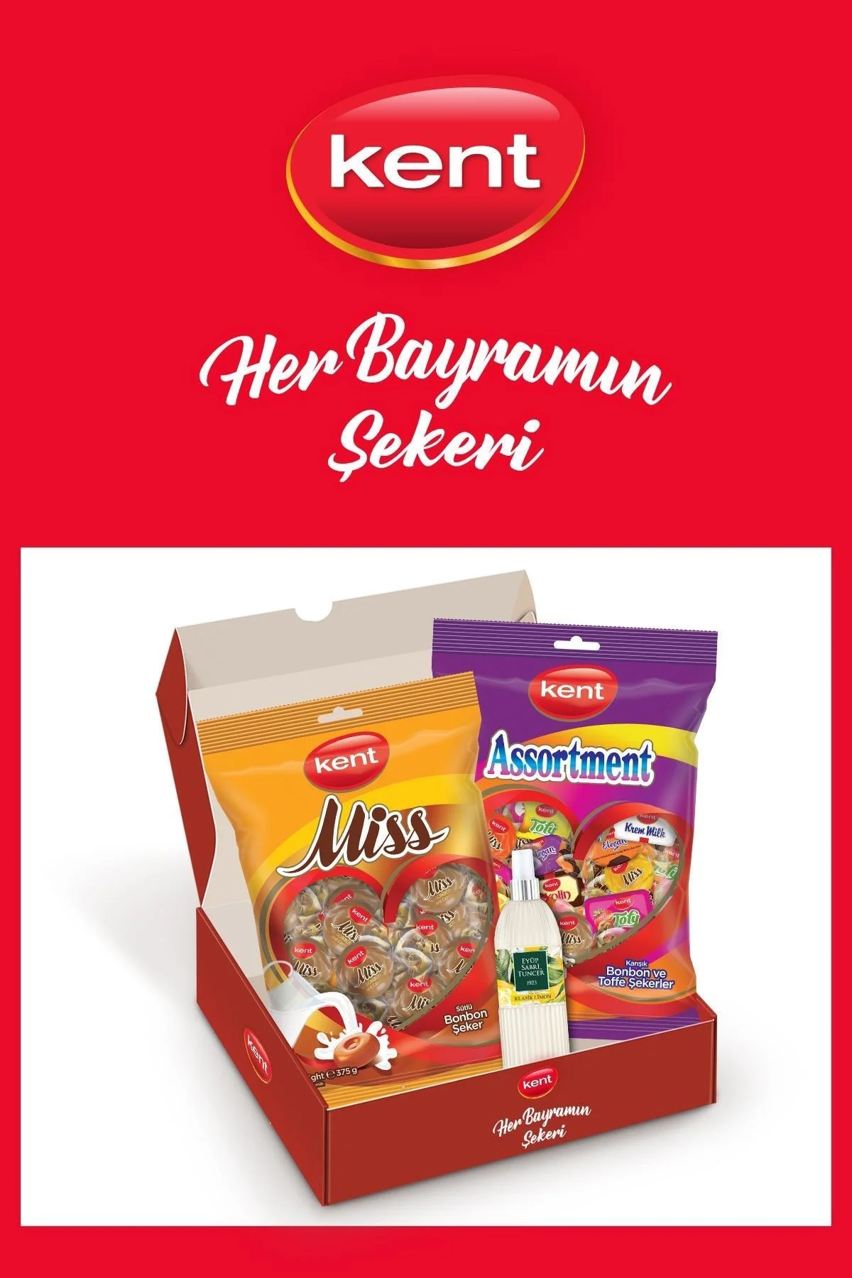 Kolonya Hediyeli 2'li Bayram Şeker Paketi (1 Adet Assortment 375 