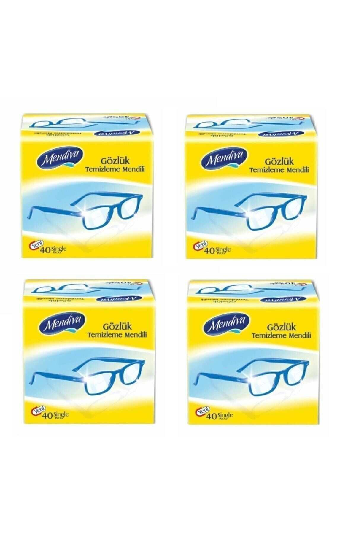 Mendiva Kolonyali Mendil Gözlük Ekran Kask Temizleme Mendili 4 X 40