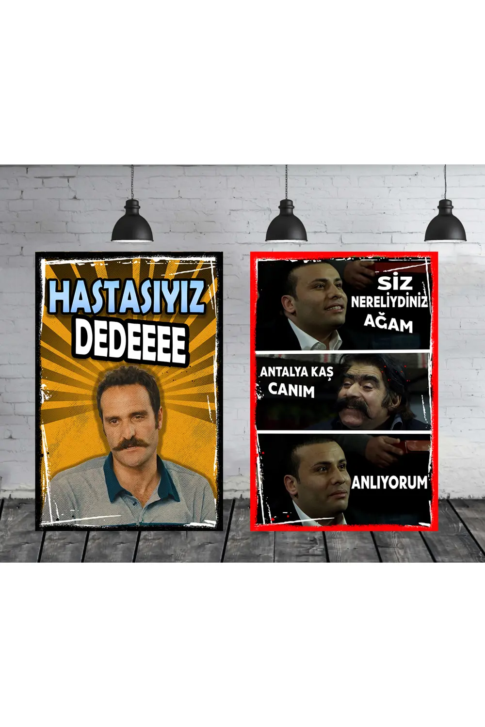 Kolpaçino & Çakallarla Dans Replikleri Seti 2 Adet 20x30 Cm Retro
