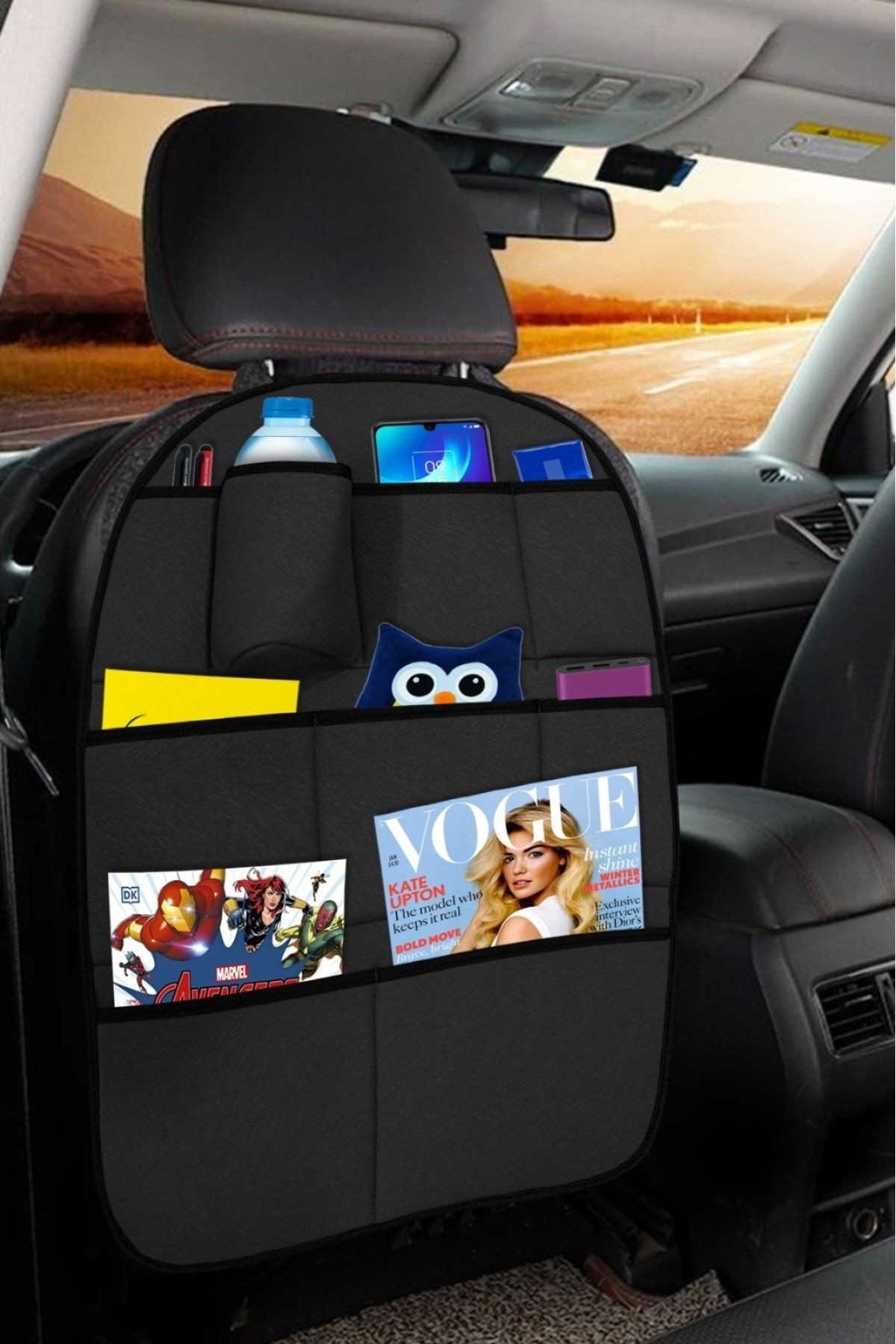 Jet Garaj Koltuk Arkasi Orgaznier Premium Lüks Taytüyü Kumaş - Siyah