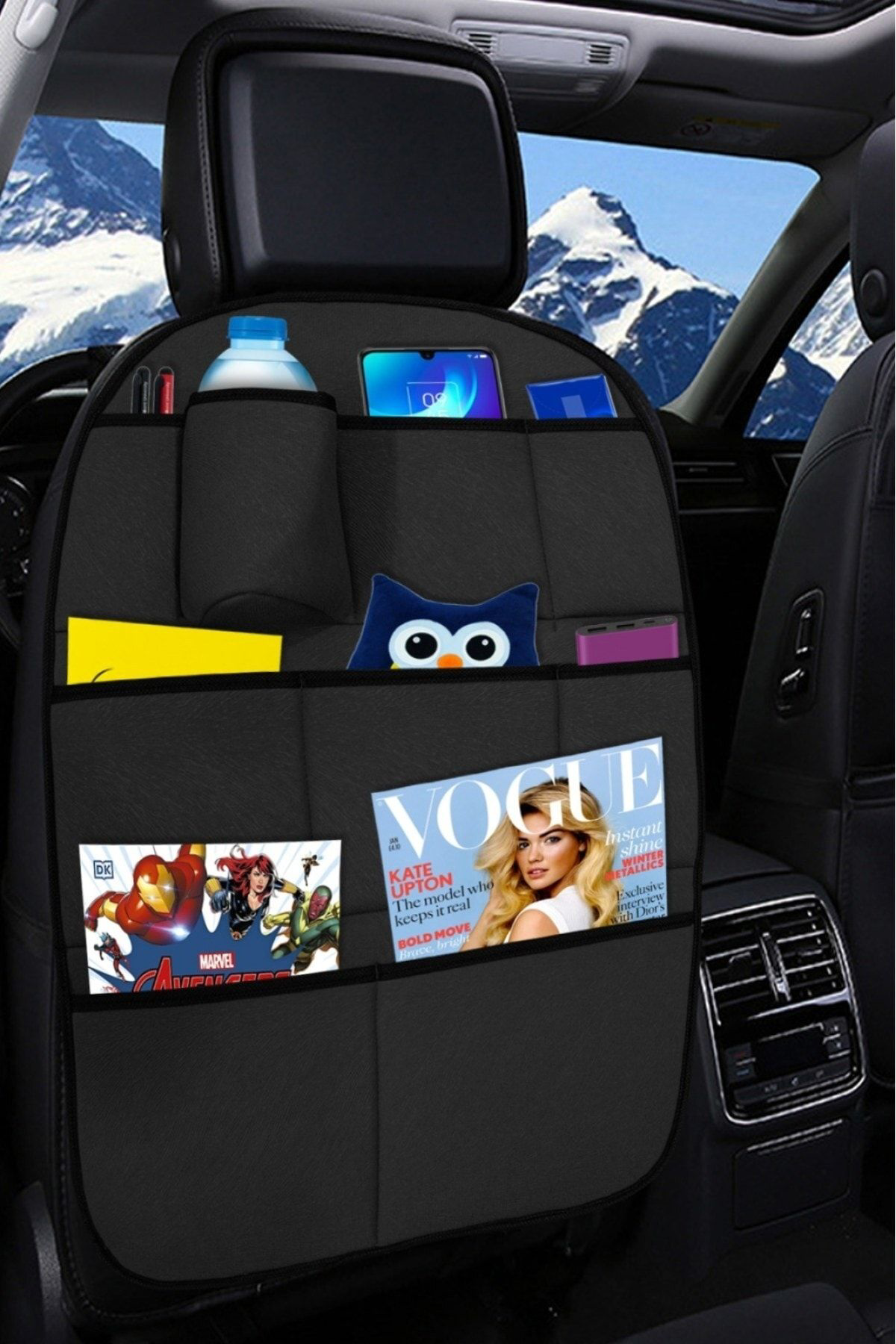 Jet Garaj Koltuk Arkasi Orgaznier Premium Lüks Taytüyü Kumaş - Siyah