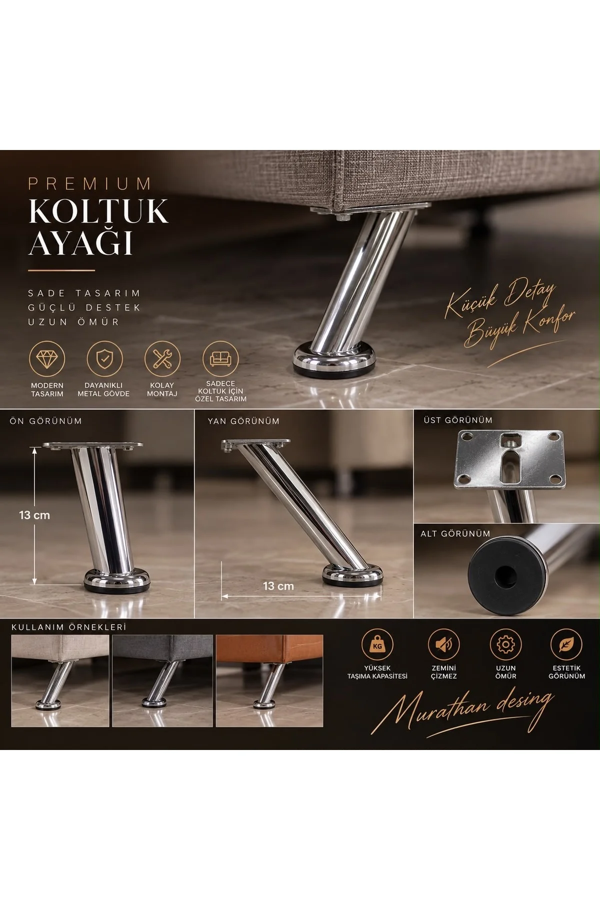 KOLTUK AYAĞI, KANEPE AYAĞI, 4 Adet, BAZA AYAĞI, 13 cm DEMİR Konik Ayak, Metalik Kaplama Renk KOLTUK AYAĞI, KANEPE AYAĞI, 4 Adet, BAZA AYAĞI, 13 cm DEMİR Konik Ayak, Metalik Kaplama Renk