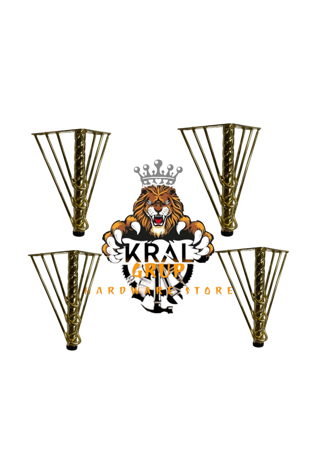 Kral Hirdavat Koltuk Ayaği, Kanepe Ayaği, 18 Cm Burgulu, Telli Demir Ayak, ''4