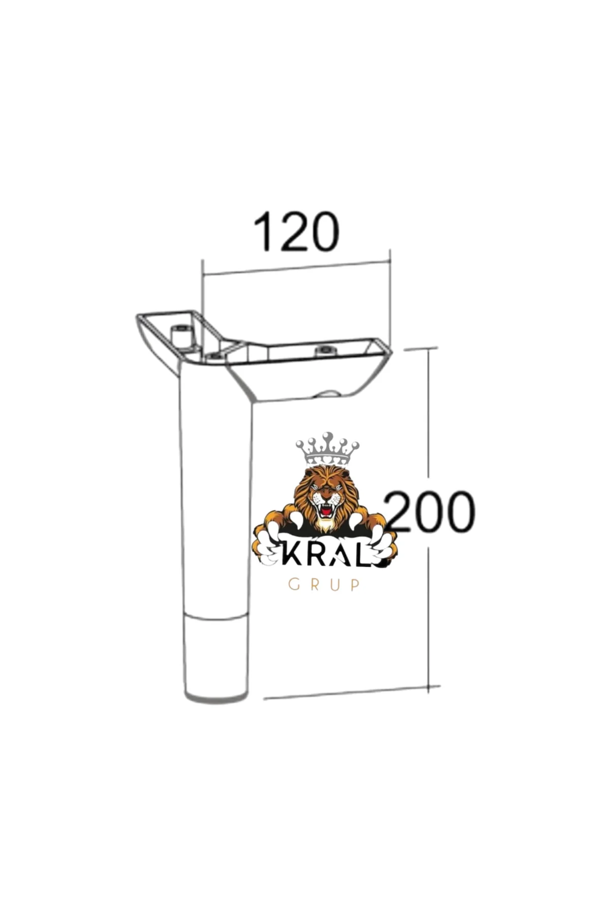 KOLTUK AYAĞI, KANEPE AYAĞI, BAZA AYAĞI, 20 cm LOFT Ayak, Siyaha G