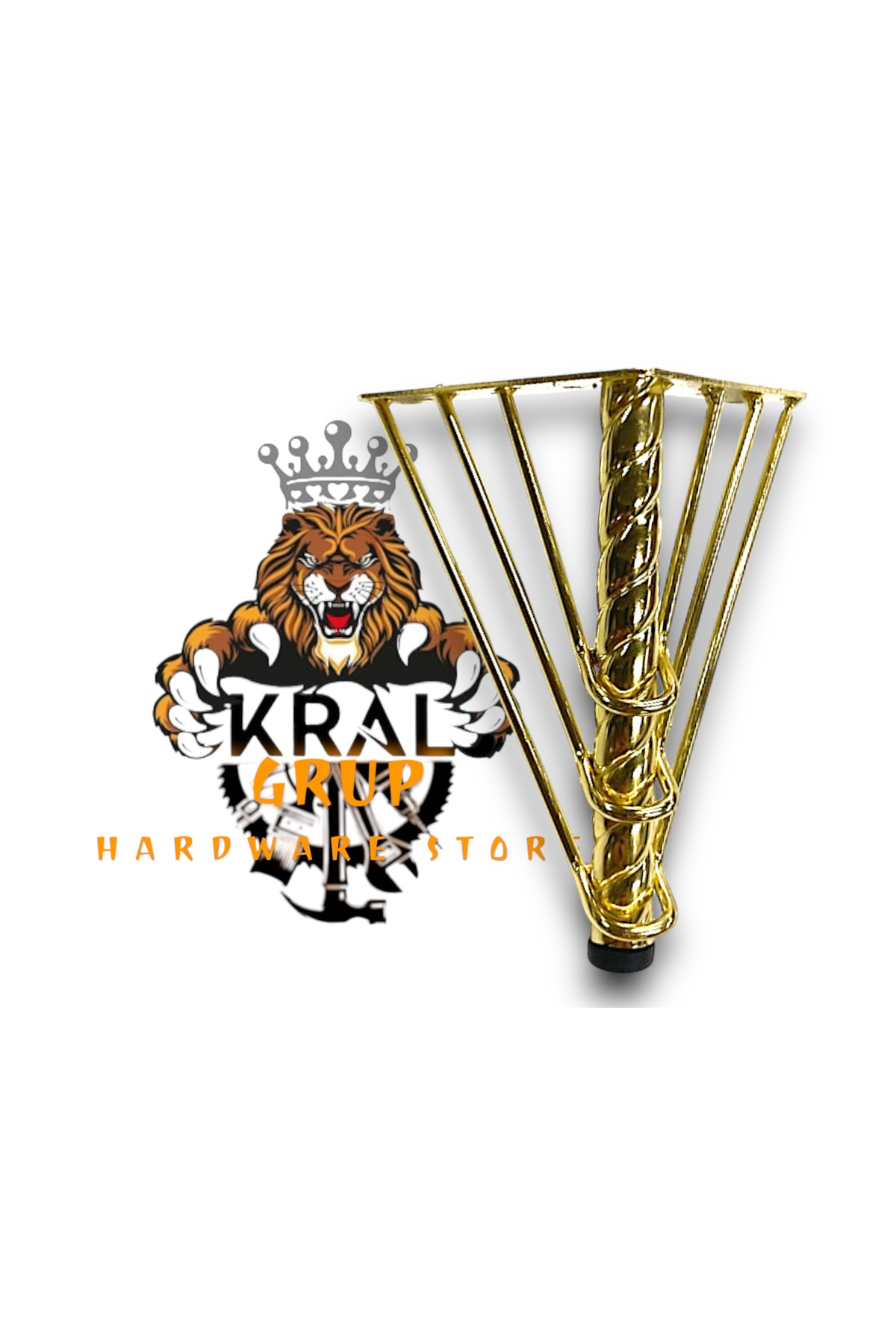 Kral Hirdavat Koltuk Ayaği, Kanepe Ayaği, 18 Cm Burgulu, Telli Demir Ayak, ''4