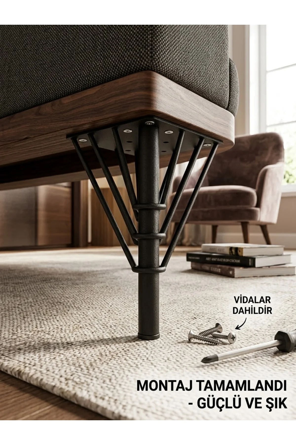 Koltuk ayağı Nilaxs 15 cm modern metal mobilya ,dolap, karyola,Tv ünitesi puf ve baza ayakları