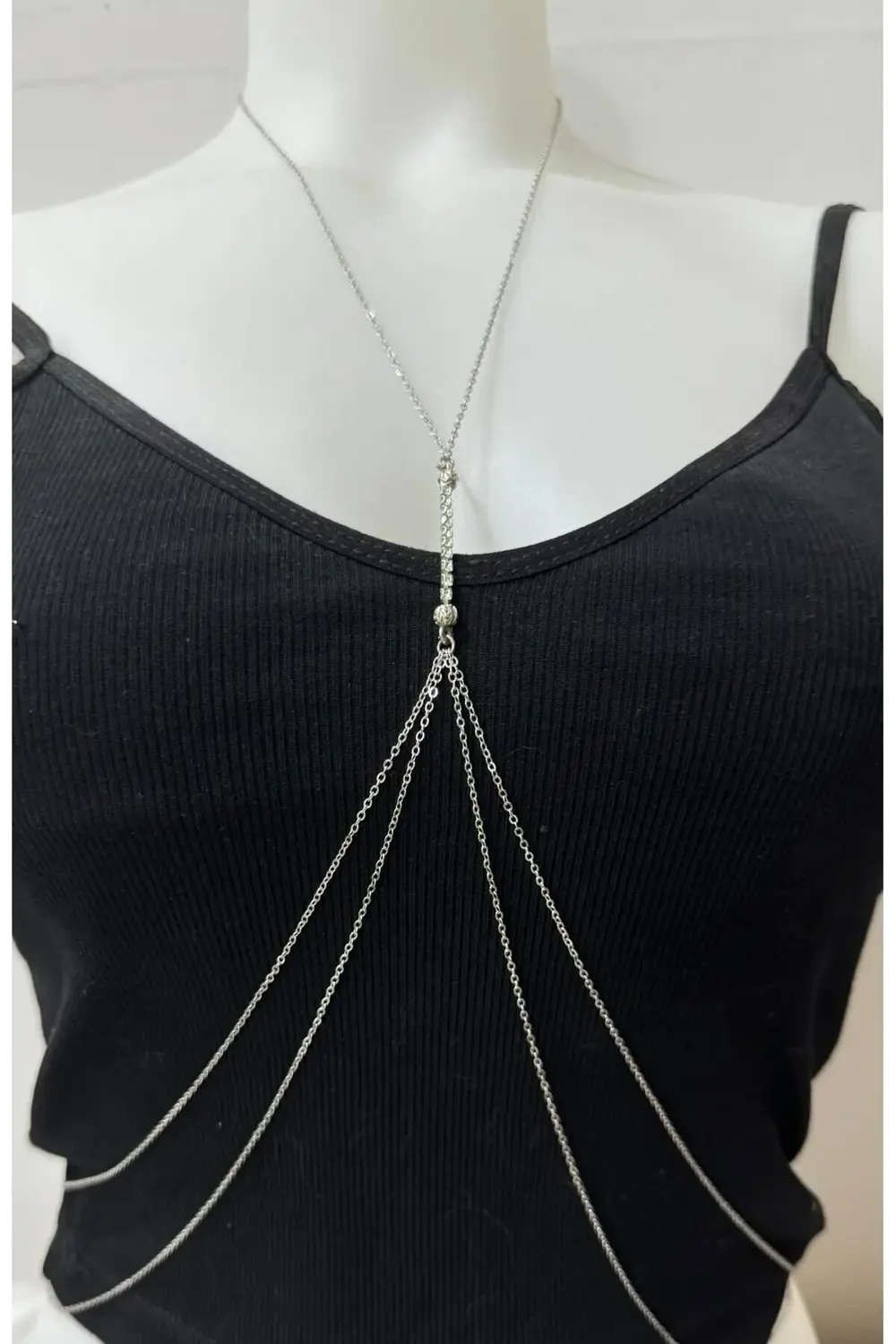 Arescollection Kolyeli  Su Yolu Detayli Bel Zincirli Vucut Aksesuari