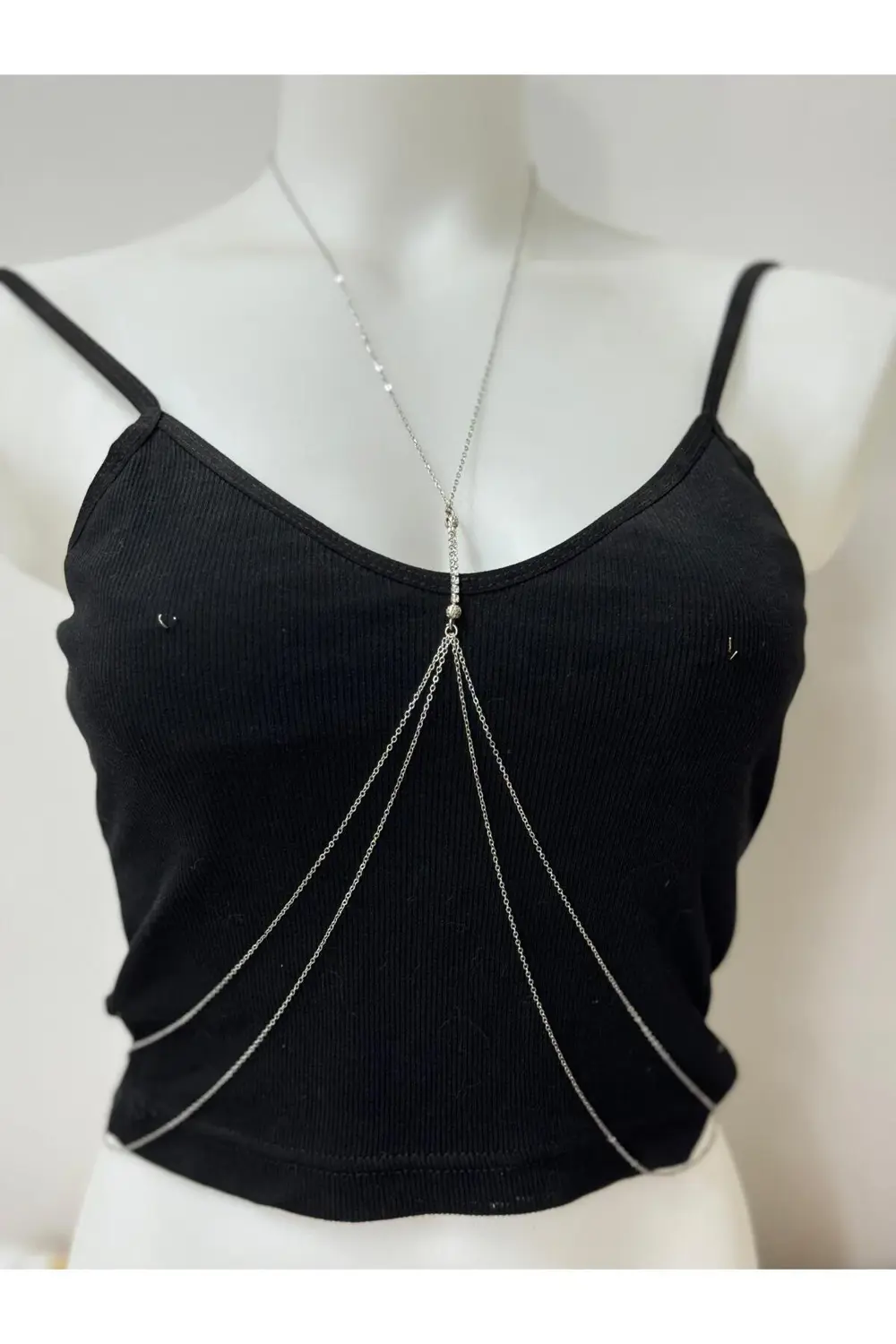 Arescollection Kolyeli  Su Yolu Detayli Bel Zincirli Vucut Aksesuari