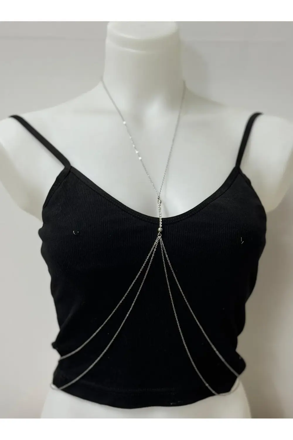 Arescollection Kolyeli  Su Yolu Detayli Bel Zincirli Vucut Aksesuari