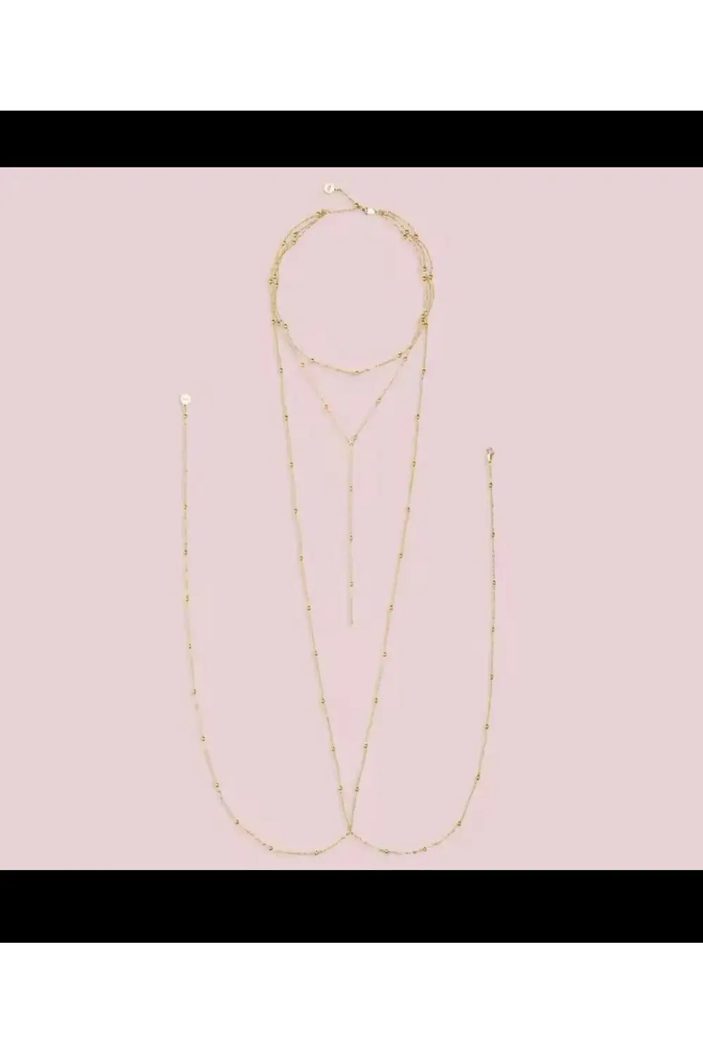 Arescollection Kolyeli Zarif Dorika Topçuklu Vucut Zinciri