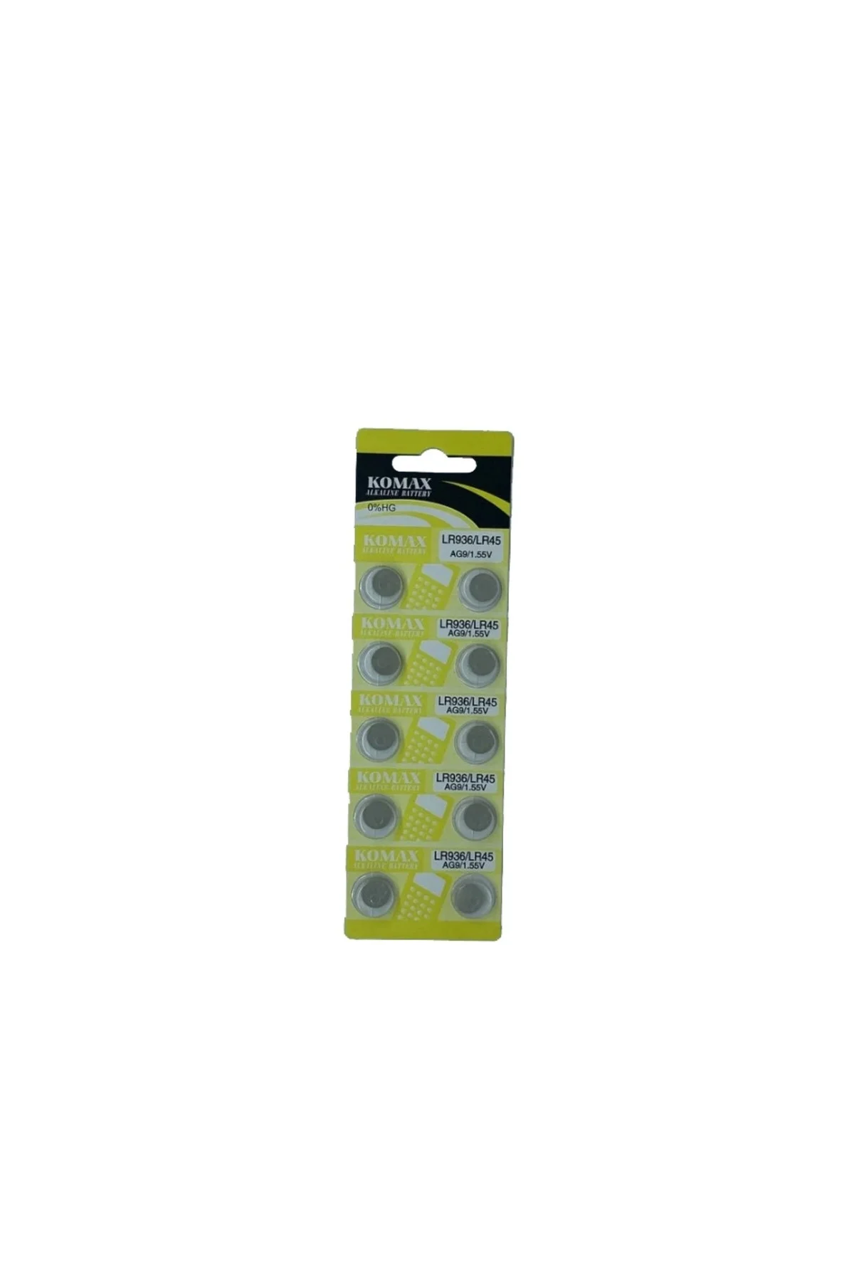 Komax Ag9 Lr936/Lr45/394 Alkalin 10'Lu Düğme Pil Komax Ag9 Lr936/Lr45/394 Alkalin 10'Lu Düğme Pil