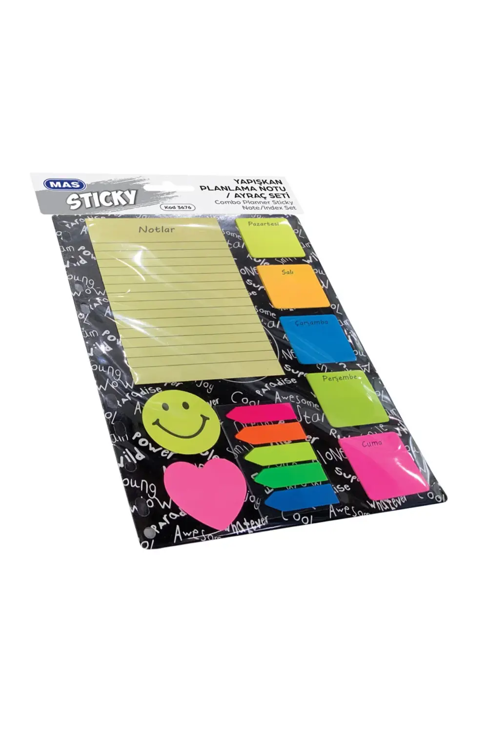 Kombo Yapışkanlı Not Kağıdı Saatlik Plan Set 18 S 3676