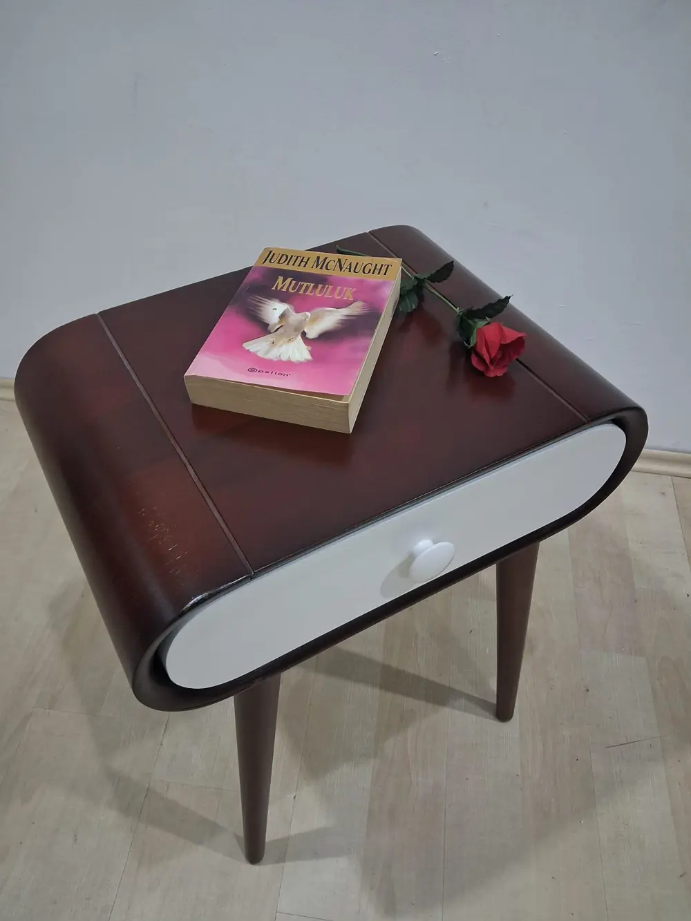 Komodin 13272 Torna RETRO Çekmece 1Adet Renk Porselen Kulp Kayın 