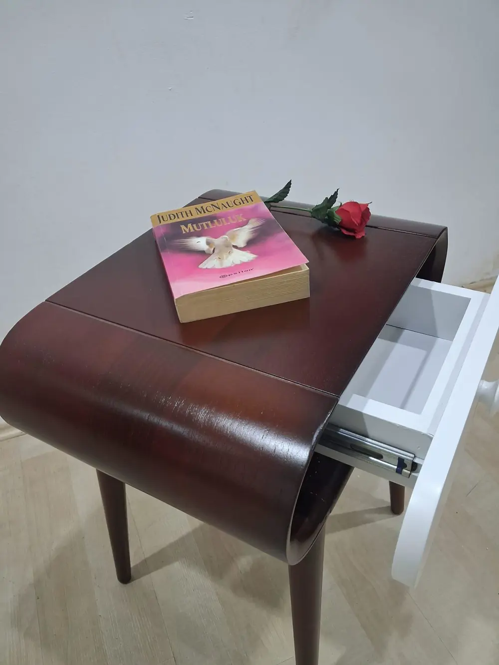 Komodin 13272 Torna RETRO Çekmece 1Adet Renk Porselen Kulp Kayın 