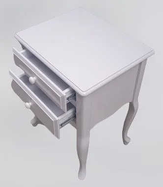 Komodin 13750 Klasik Model Kayın Aslan ayak Parlak BEYZ lake Pors