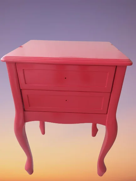 Komodin 18444 Klasik Model Kayın Aslan Ayak Pembe Renk Porselen k