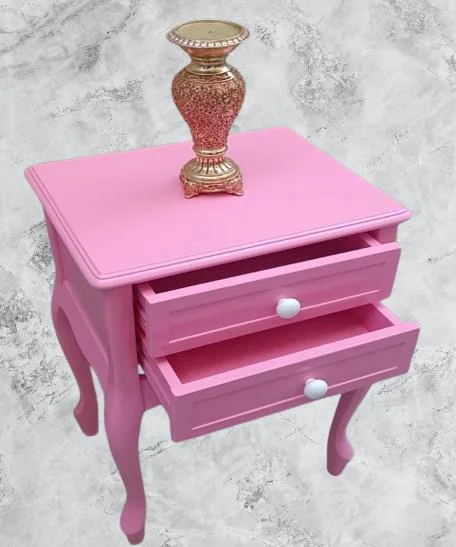 Komodin 90359 Model Klasik Kayın Aslan Ayak Parlak Pembe Lake Çif