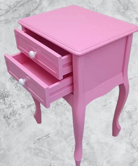 Komodin 90359 Model Klasik Kayın Aslan Ayak Parlak Pembe Lake Çif