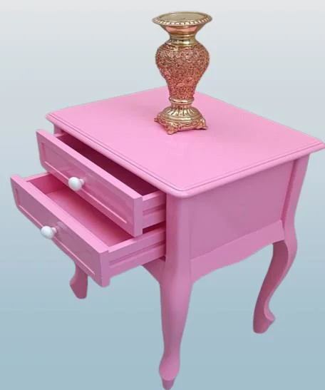 Komodin 90359 Model Klasik Kayın Aslan Ayak Parlak Pembe Lake Çif