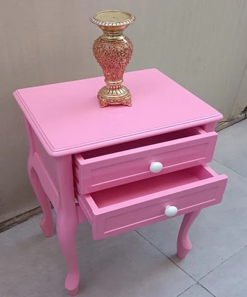 Komodin 90359 Model Klasik Kayın Aslan Ayak Parlak Pembe Lake Çif