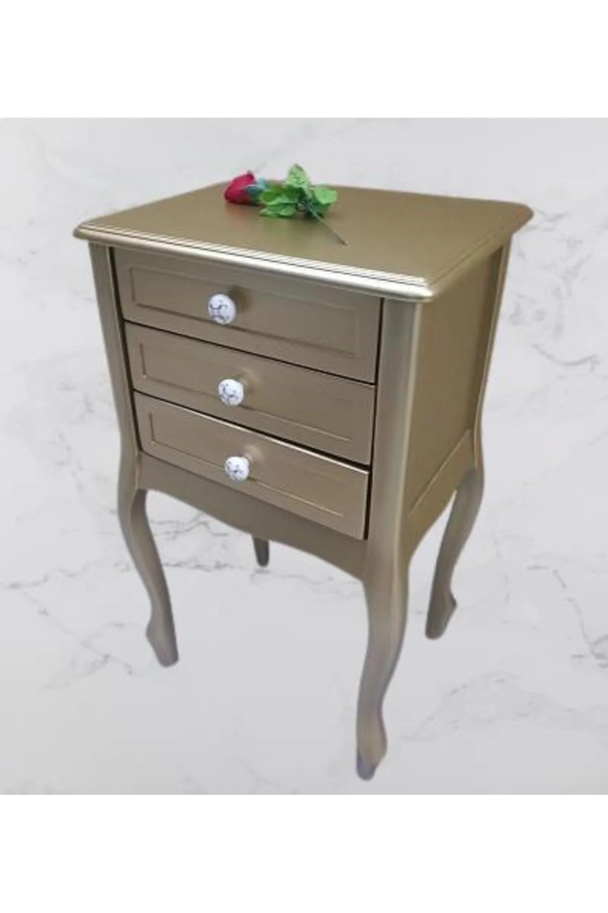 Komodin MODEL 90529 3Çekmeceli Kayın Lükens Ayak Gold Renk Porselen Kulp El Yapım Komodin MODEL 90529 3Çekmeceli Kayın Lükens Ayak Gold Renk Porselen Kulp El Yapım - Görsel 8