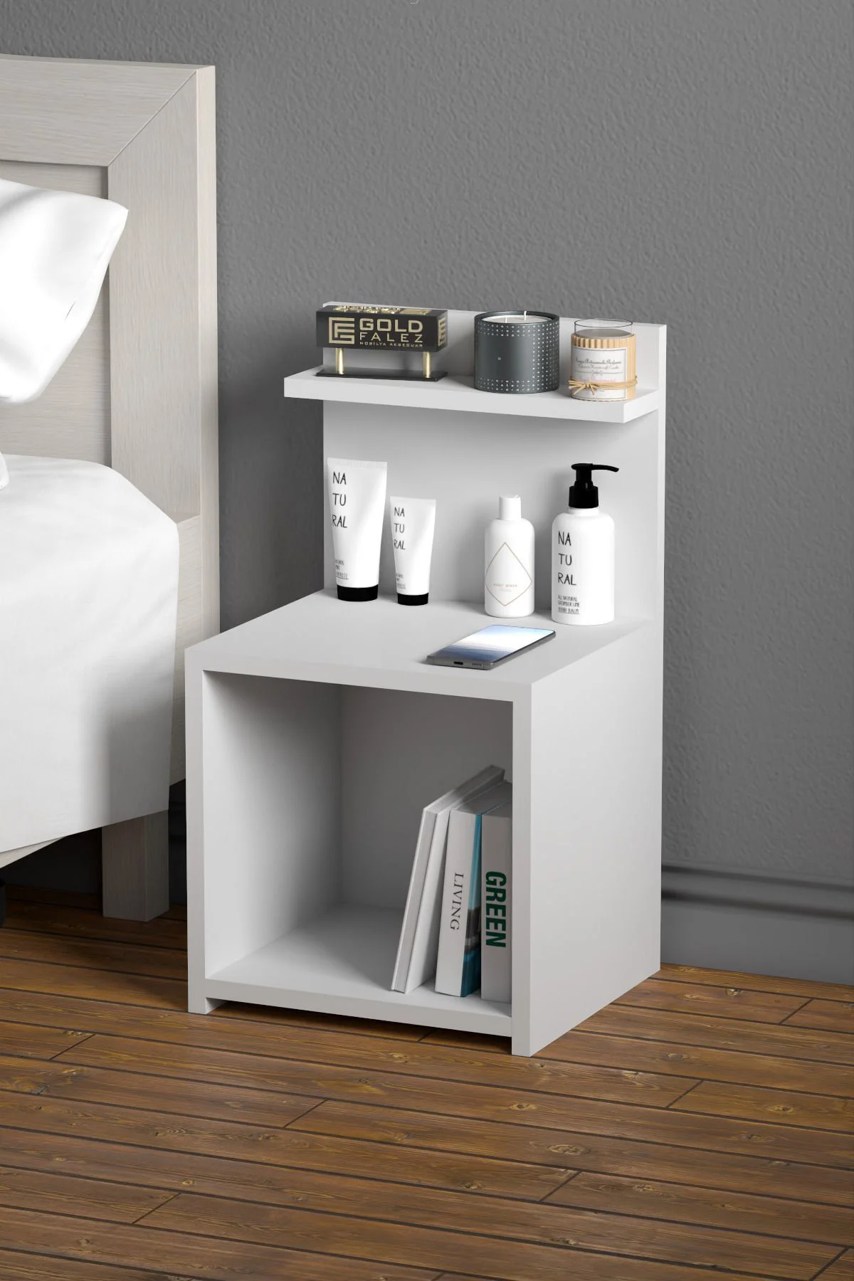 Komodin Raf Salon Ofis Dolabı Beyaz