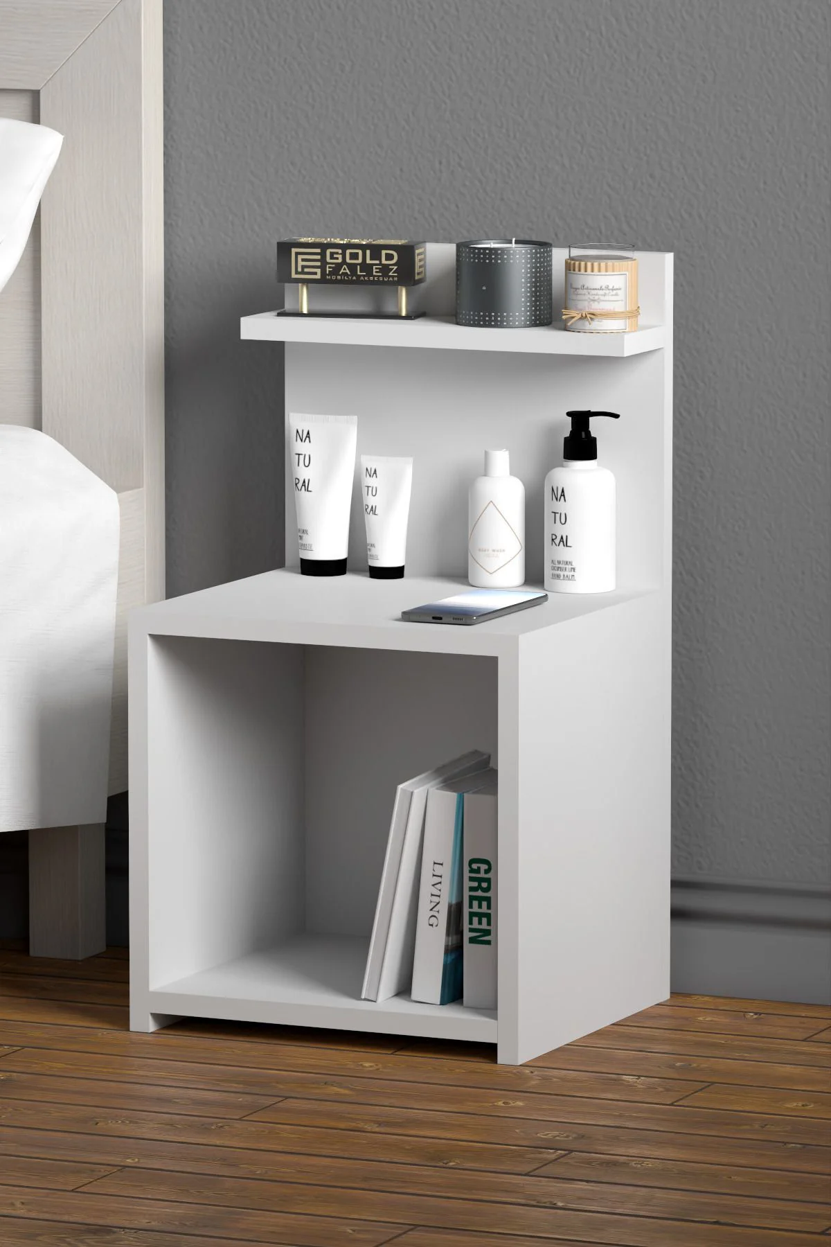 Komodin Raf Salon Ofis Dolabı Beyaz