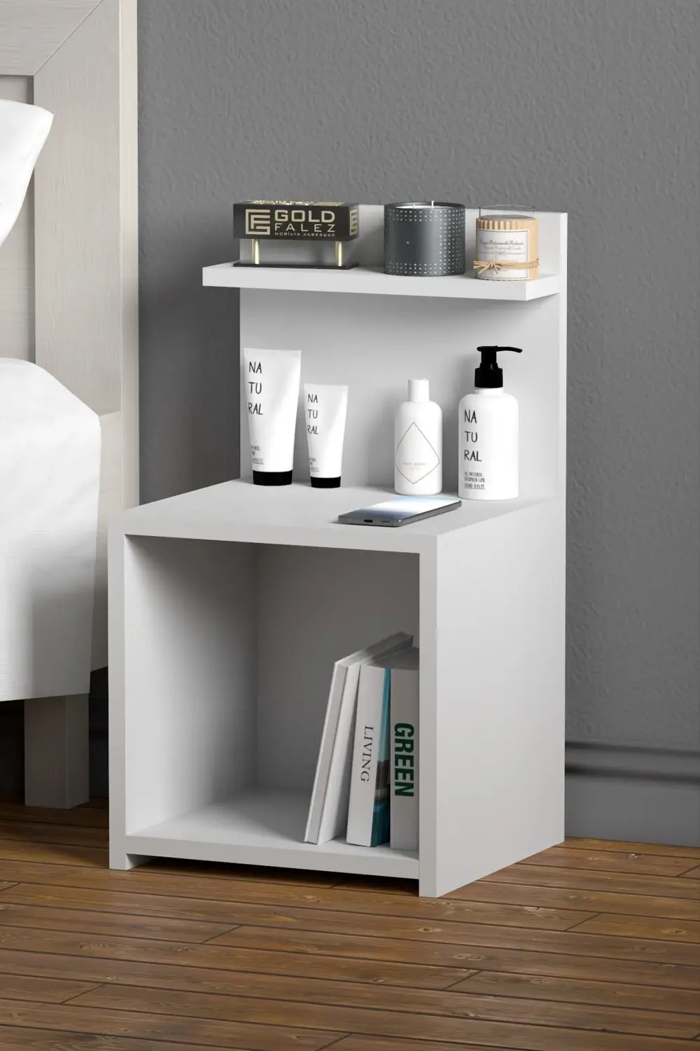 Komodin Raf Salon Ofis Dolabı Beyaz