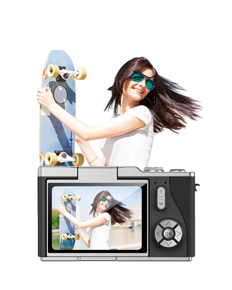 Kompakt 4K Dijital Kamera 48 MP 8X Zoom Flip Ekran Vlog ve Selfie Uyumlu