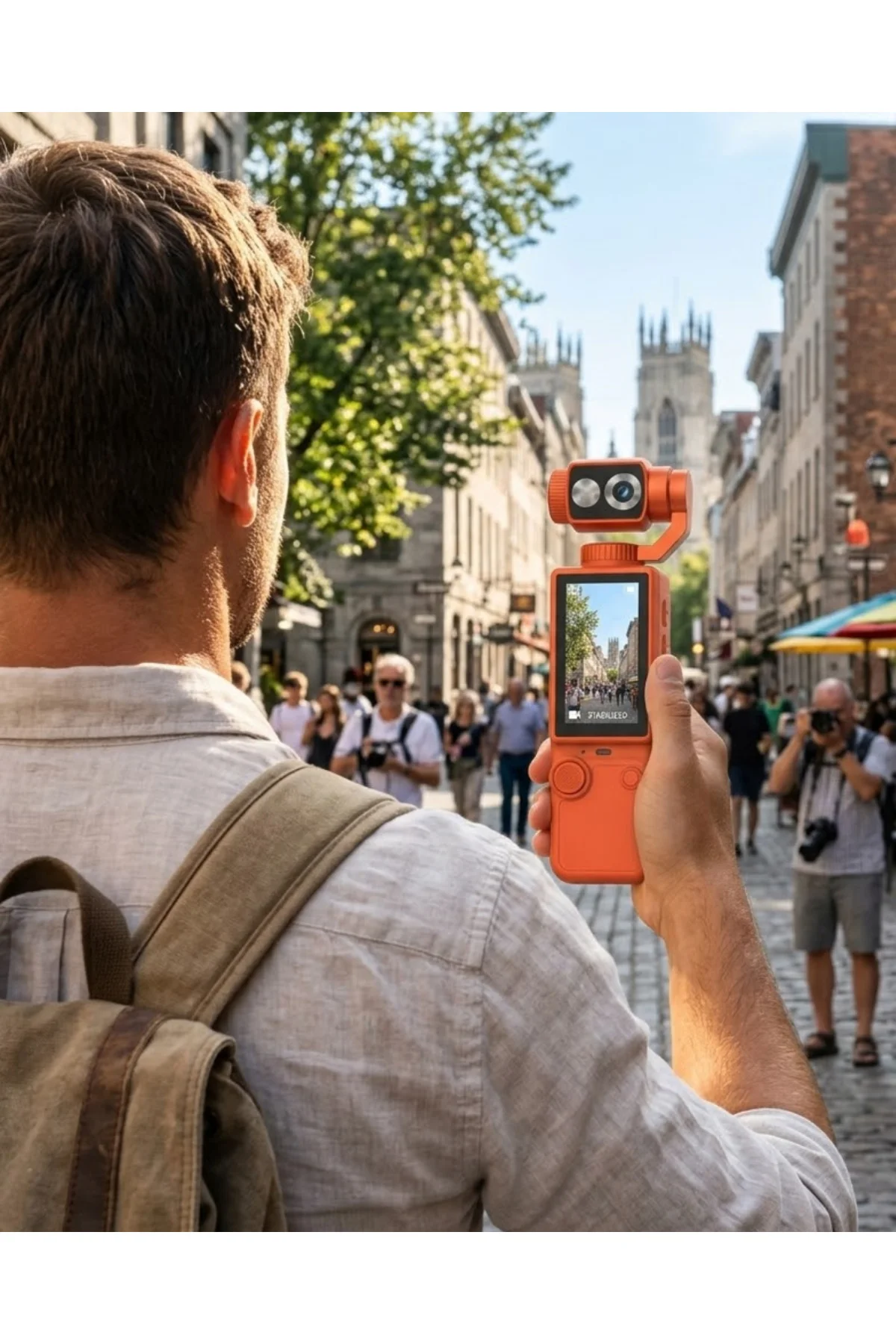 Kompakt 4K Gimbal Kamera 180 Derece Döner Başlık Stabil Video ve Vlog Uyumlu