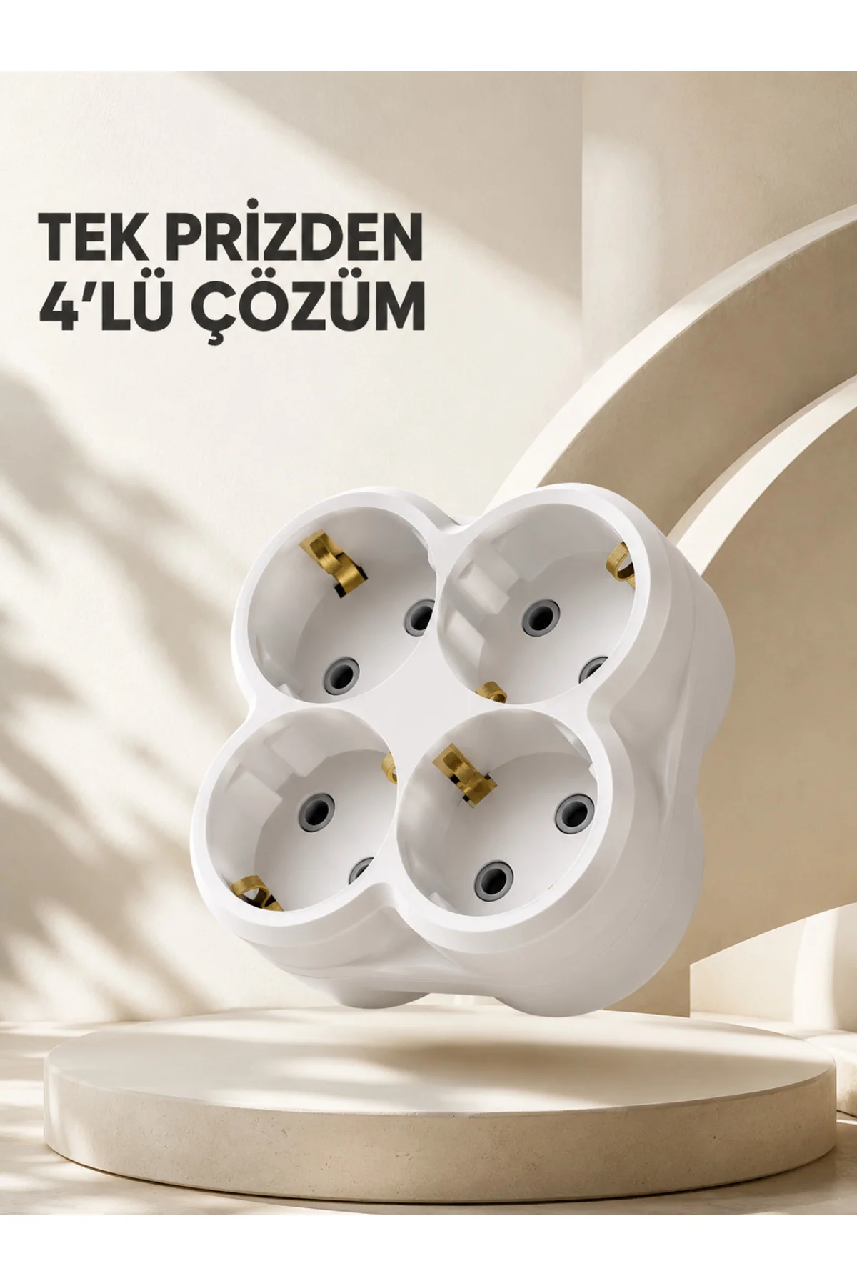 Kompakt 4’Lü Priz Adaptörü Ev Ofis İçin Kablosuz Priz Çoğaltma Aparatı Kompakt 4’Lü Priz Adaptörü Ev Ofis İçin Kablosuz Priz Çoğaltma Aparatı