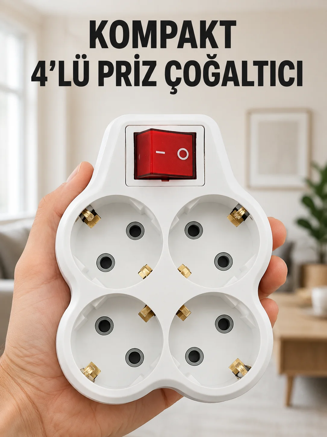 Kompakt 4’lü Priz Çoklayıcı Kablosuz Anahtarlı Ev Ofis Priz Çoğaltma Adaptörü Fiyatı, Yorumları ve Özellikleri