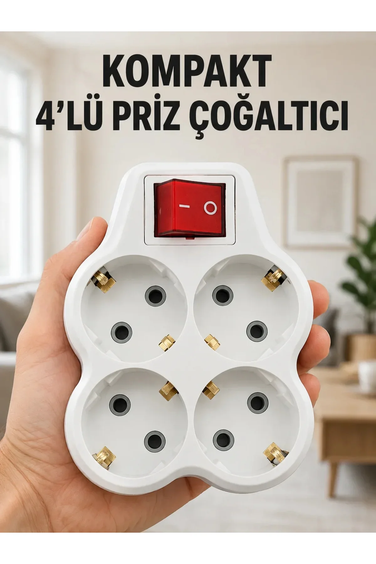 Kompakt 4’lü Priz Çoklayıcı Kablosuz Anahtarlı Ev Ofis Priz Çoğaltma Adaptörü Kompakt 4’lü Priz Çoklayıcı Kablosuz Anahtarlı Ev Ofis Priz Çoğaltma Adaptörü