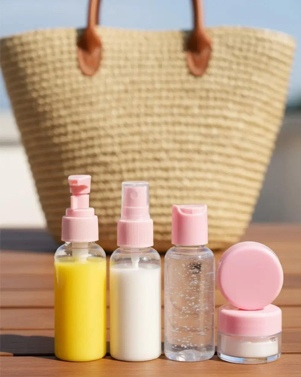 Kompakt 5 Parça Seyahat Kozmetik Şişe Takımı