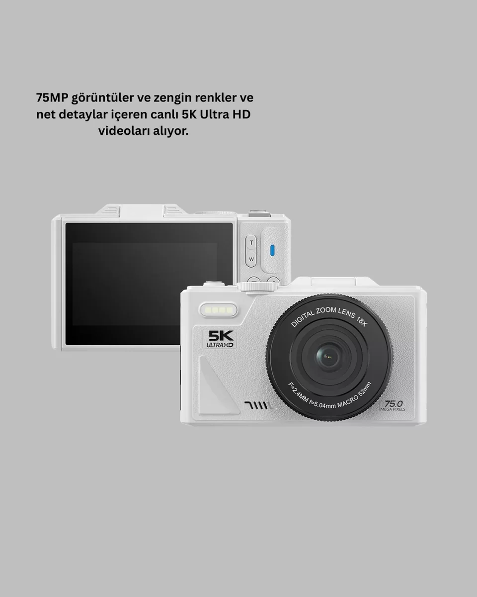 Kompakt Dijital Fotoğraf Makinesi - 18X Dijital Zoom ve 4K Video Çekimi