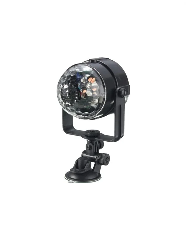 Kompakt Döner Renkli LED Disko Topu - 10x10x10 cm, Duvara ve Tavana Asılabilir