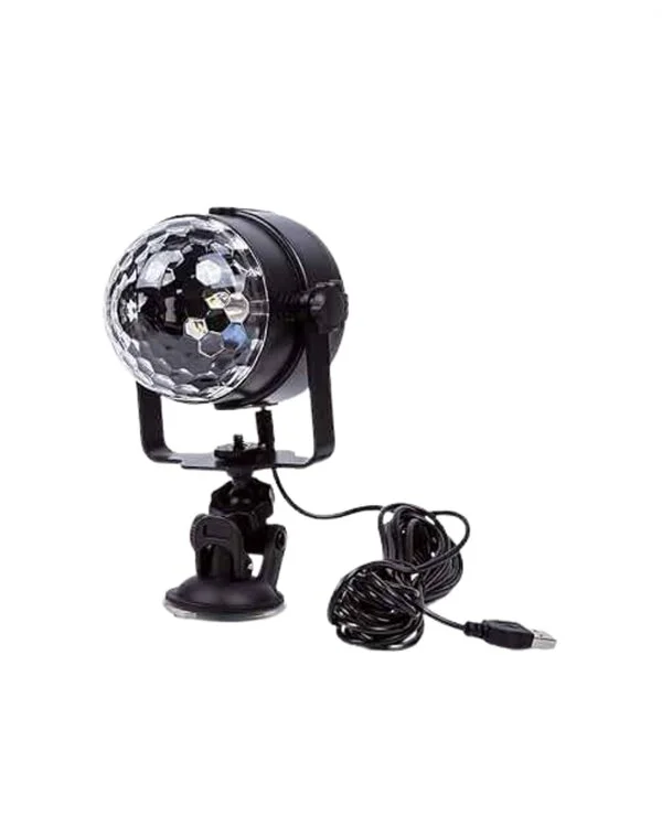 Kompakt Döner Renkli LED Disko Topu - 10x10x10 cm, Duvara ve Tavana Asılabilir