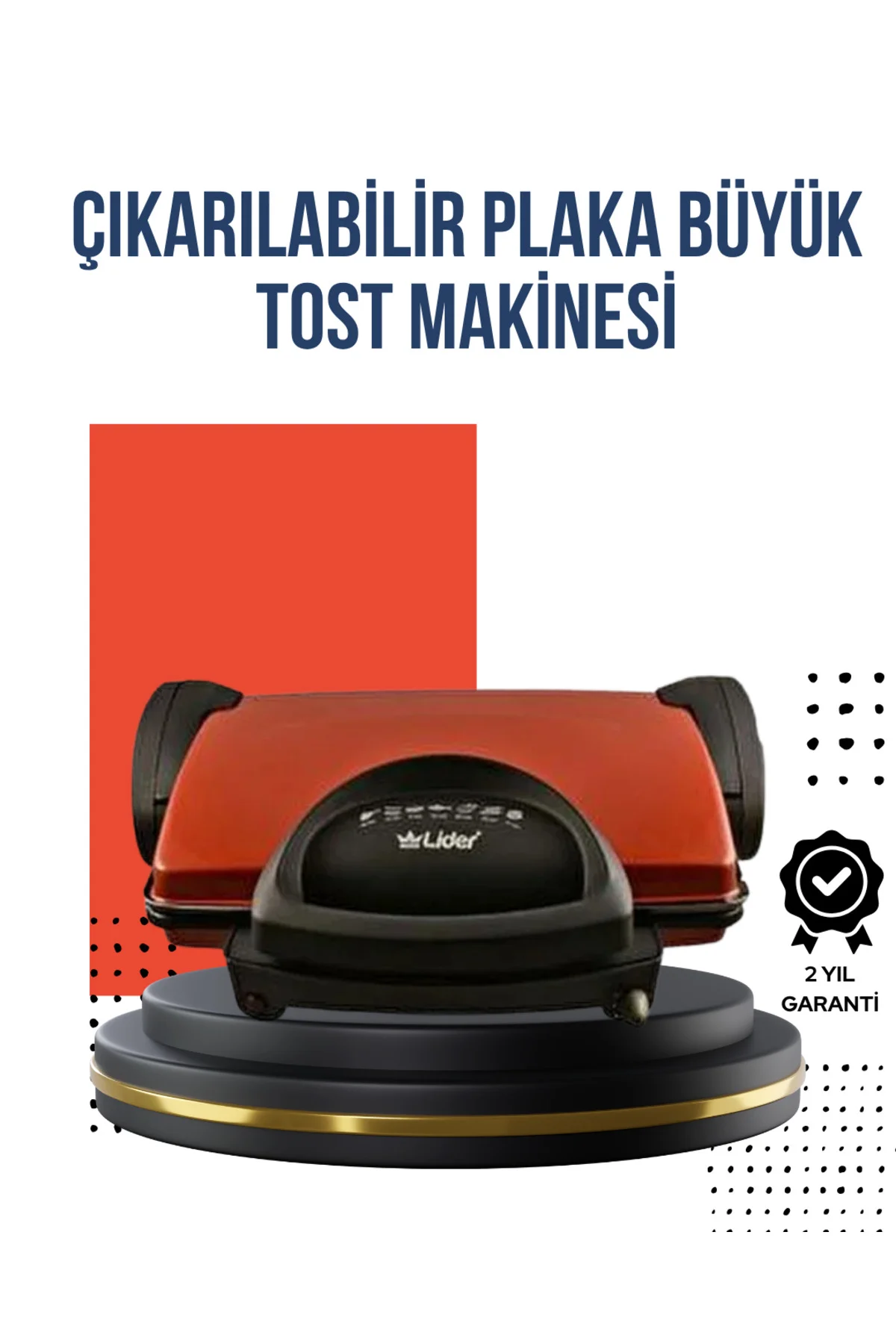 Kompakt Izgara ve Tost Makinesi – Çıkarılabilir Plaka, Döküm Gövd