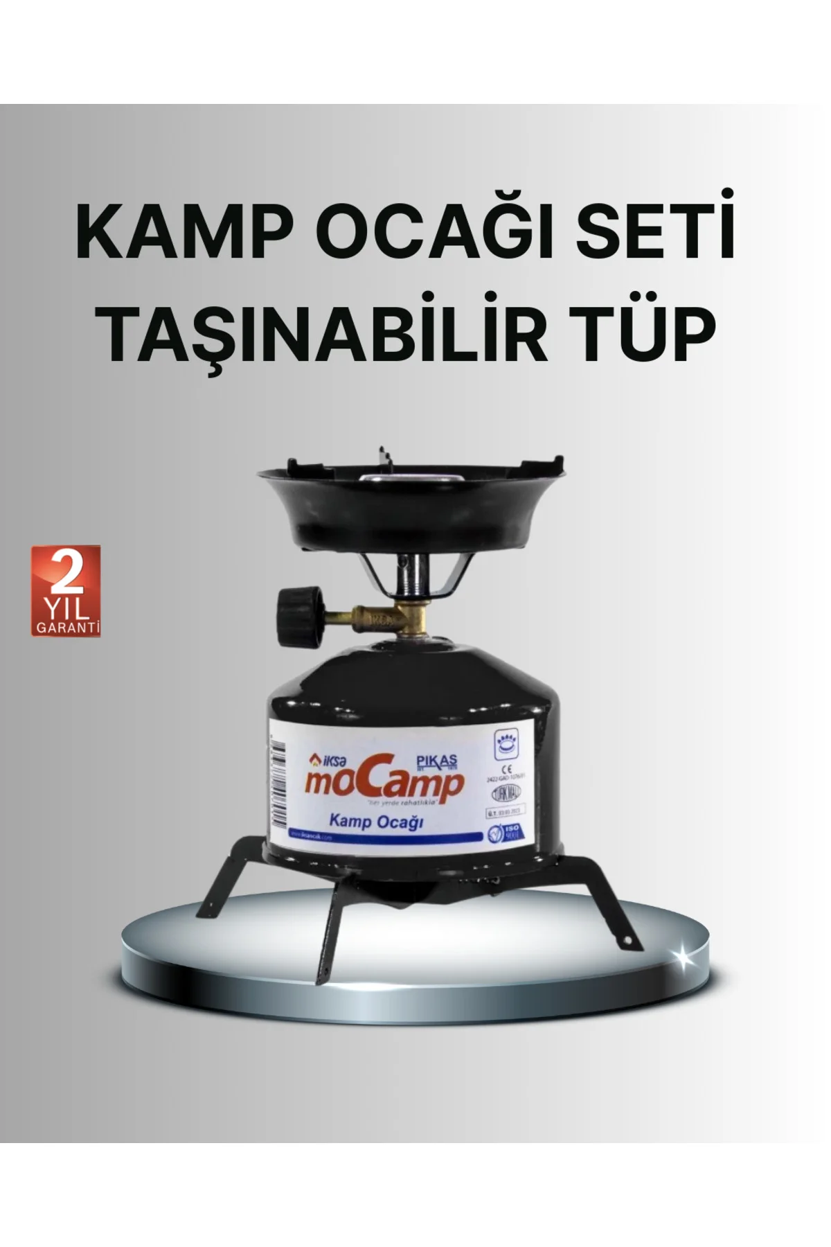 Kompakt Kamp Ocağı Seti Gaz Tüplü Ayarlanabilir Alevli 400g Hafif