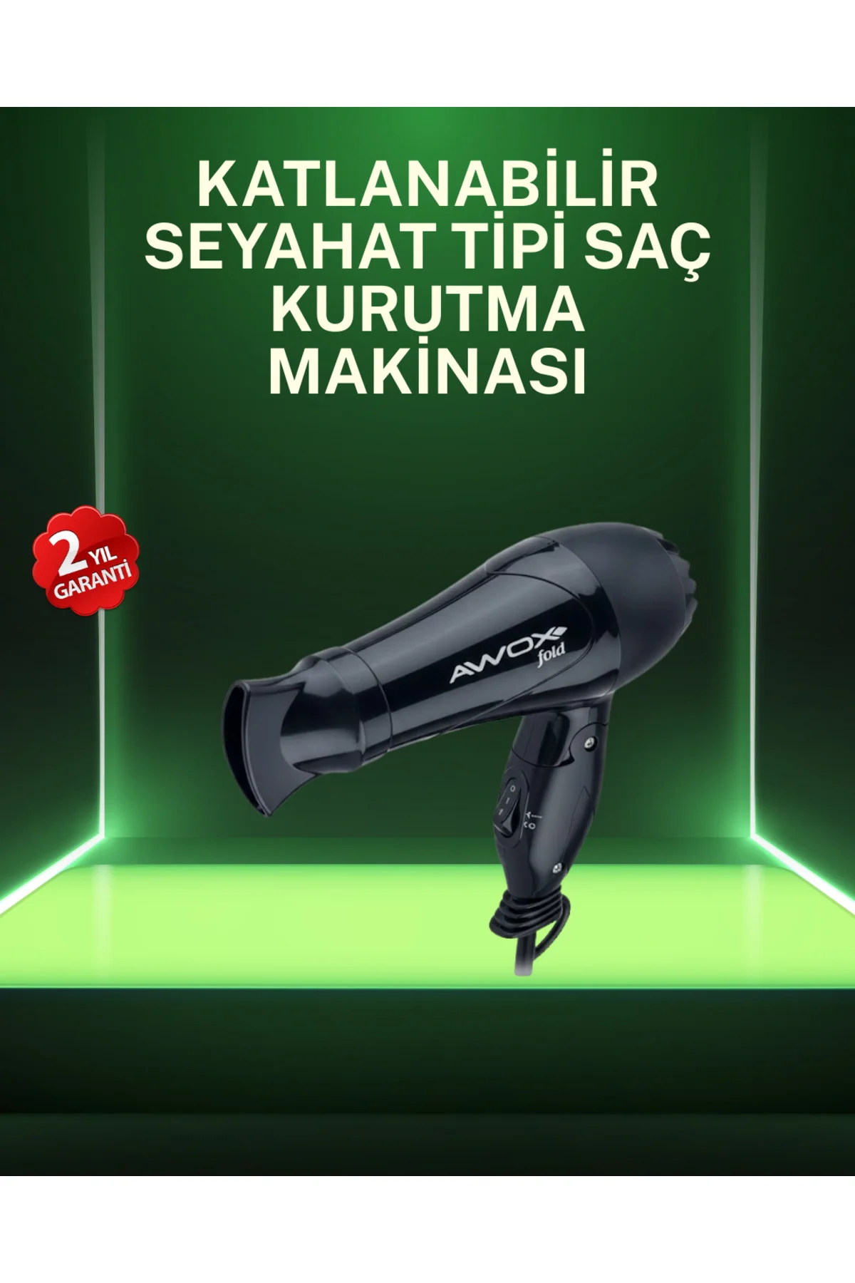 Kompakt Katlanabilir Saç Kurutma Makinesi Ev ve Seyahat Uyumlu