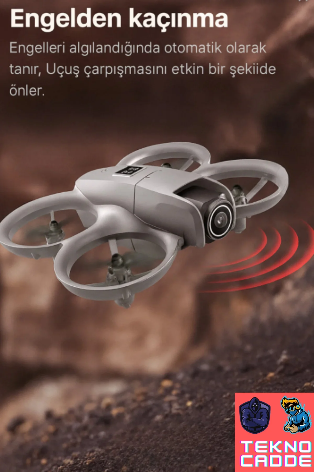 Kompakt Kumandalı Drone, 50 Metre Uçuş Mesafesi ve 480P Kamera Özelliği ile Gri Renk Seçeneği