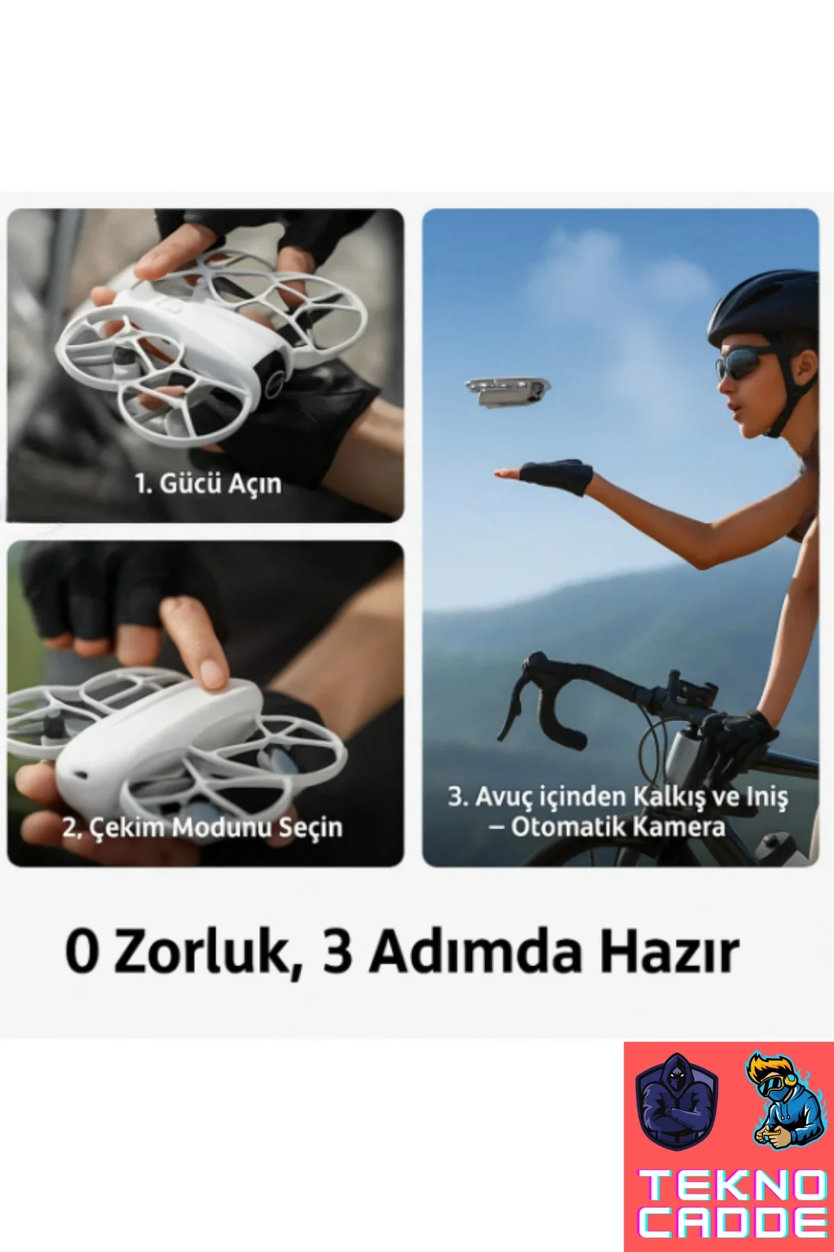 Kompakt Kumandalı Drone, 50 Metre Uçuş Mesafesi ve 480P Kamera Özelliği ile Gri Renk Seçeneği