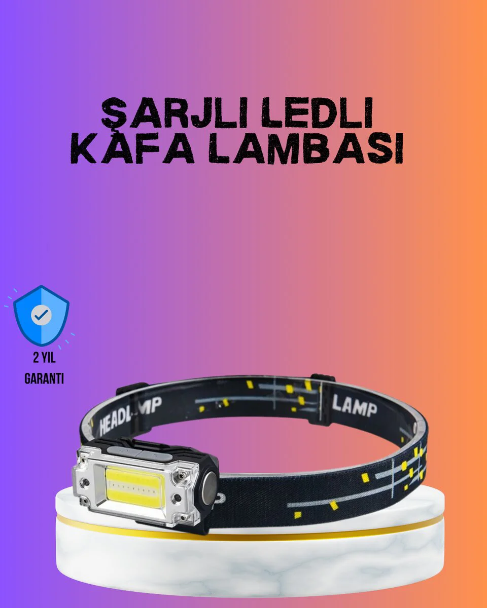 Kompakt Led Kafa Feneri - 150 Metre Işık, Şarjlı ve Magnetik