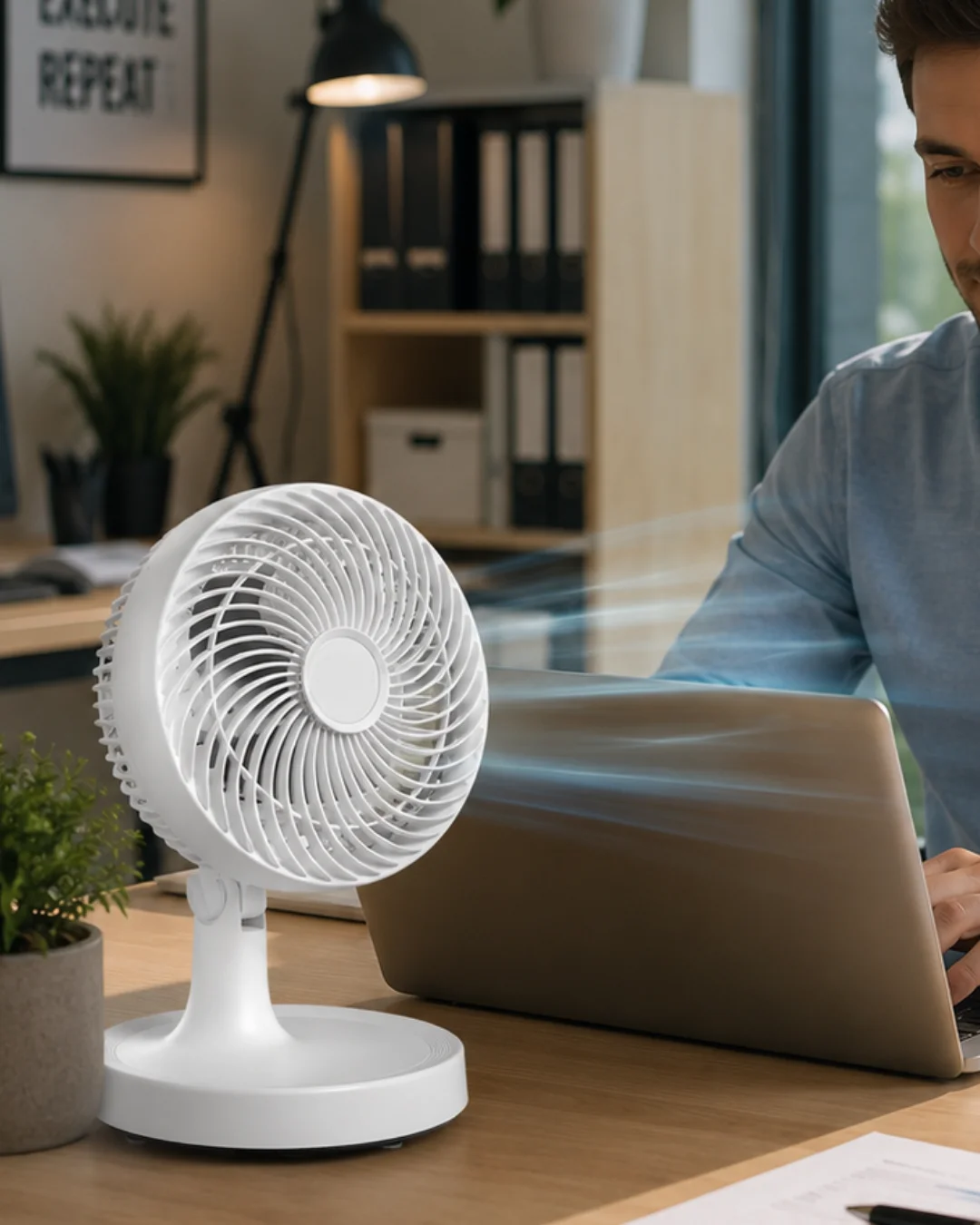 Kompakt Mini Fan Otomatik Salınımlı Sessiz Masaüstü Vantilatör Kompakt Mini Fan Otomatik Salınımlı Sessiz Masaüstü Vantilatör