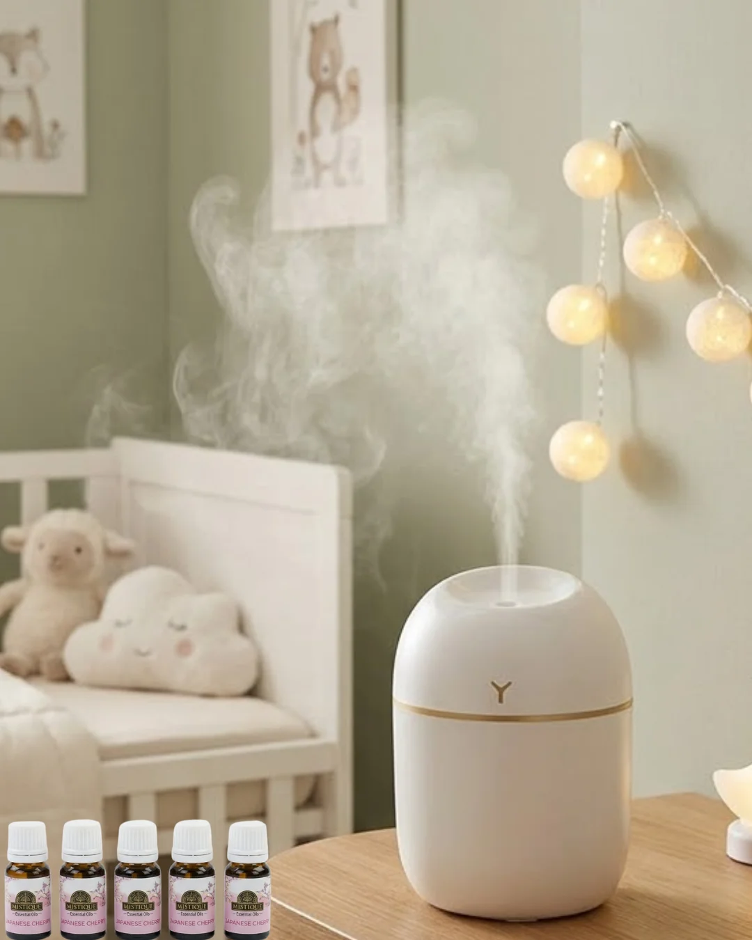Kompakt Mini Hava Nemlendirici 5 Esans Hediyeli LED Işıklı USB Aromaterapi Cihazı Kompakt Mini Hava Nemlendirici 5 Esans Hediyeli LED Işıklı USB Aromaterapi Cihazı