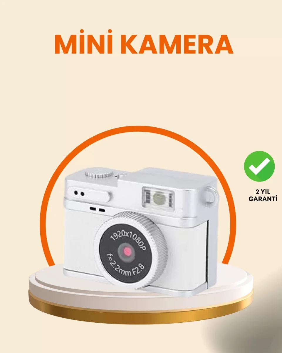 Kompakt Mini Kamera Retro Tasarım 128GB Hafıza 1080P Video - Lisinya