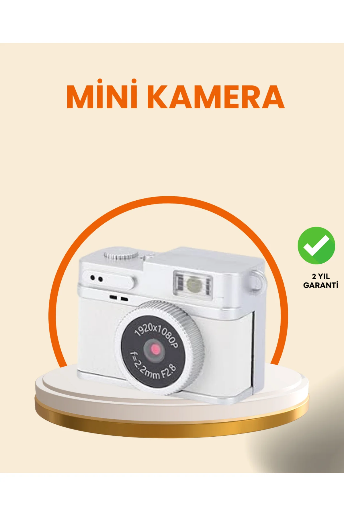 Kompakt Mini Kamera Retro Tasarım 128GB Hafıza 1080P Video