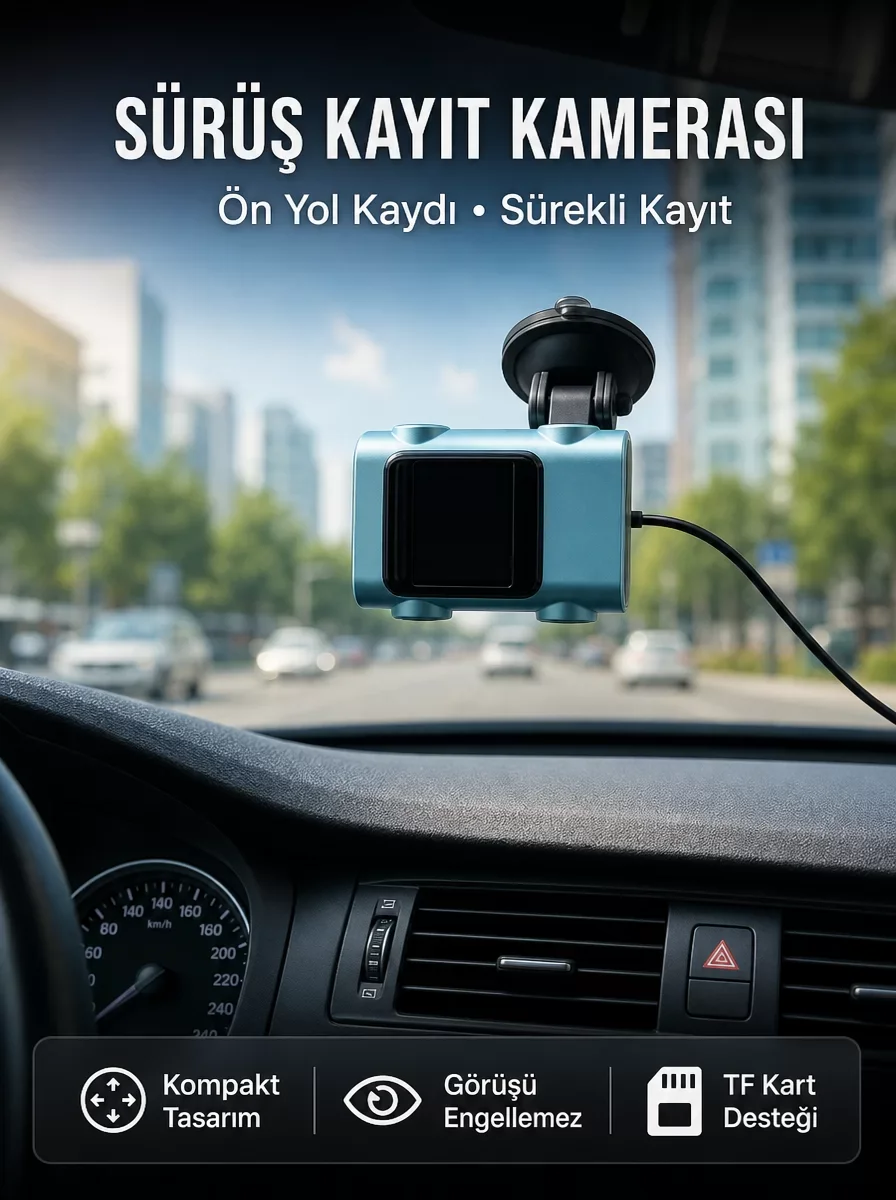 Kompakt Ön Araç Kamerası Yeni Nesil Sürüş Güvenliği İçin Video Kayıt